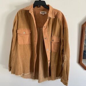 Haplic Tan Corduroy Women's Shirt Jacket